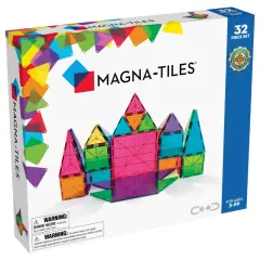 Magna-Tiles i klare transparente farver 32 stk - Legemad i træ