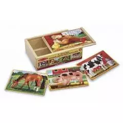 4 i 1 træpuslespil med bondegårdsdyr fra Melissa & Doug - Cyber Monday -30%