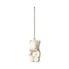 Maileg Ornament i metal, Teddybjørn - Off white/Rosa - 