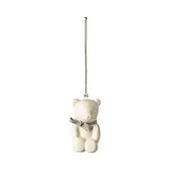 Maileg Ornament i metal, Teddybjørn - Off white/Blå - 