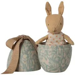 Maileg Påskeæg m. mikro kanin, small - Lys blå - Sovetid