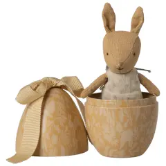 Maileg Påskeæg m. mikro kanin, small - Lys gul - Nyheder