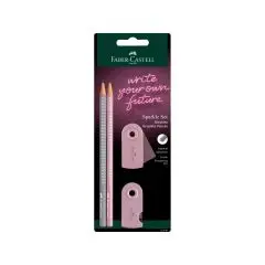 Faber-Castell Blyantsæt m. viskelæder og blyantspidser - Rosa - Magni