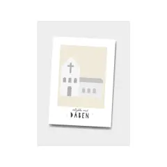 Tillykke med dåben, A5 plakat el. kort - Dialægt Citatplakat - Stofbleer, Håndklæder & Vaskeklude