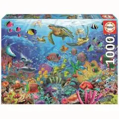 Educa Puslespil, Tropical Fantasy Turtles - 1000 brikker - Drengelegetøj 10 år+