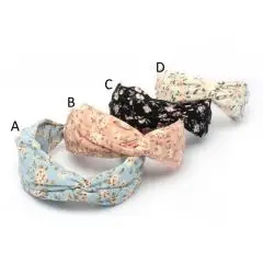 Molly & Rose Hårbøjle blomstret satin m. knude - Vælg imellem 4 varianter - VIP Black Friday -60%