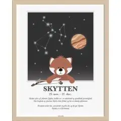 Kids by Friis Plakat m. stjernetegn, A3 - Skytten - Plakater & fødselsdagskort