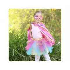 Great Pretenders Superhero pige i pink og guld  4-6 år - Udklædning og fastelavn