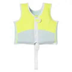 Sunnylife Svømmevest, 1-2 år, Salty the Shark - Aqua Neon Yellow - 
